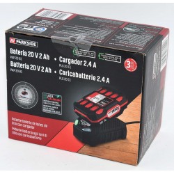 BATERIA DE IONES DE LITIO PARKSIDE 20V 2AH CON CARGADOR 2,4A