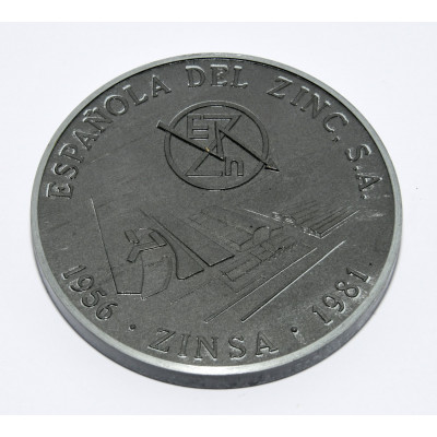 MEDALLA ESPAÑOLA DE ZINC 1981 CARTAGENA 25 ANIVERSARIO