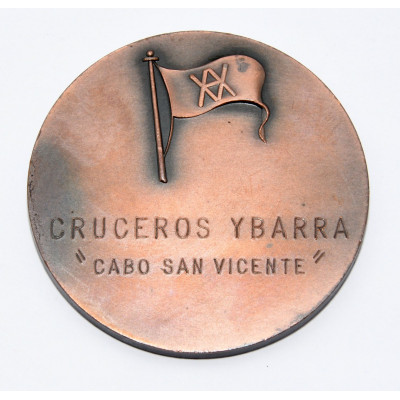 MEDALLA YBARRA SEVILLA ITALICA PRIMER BUQUE DE VAPOR 1860