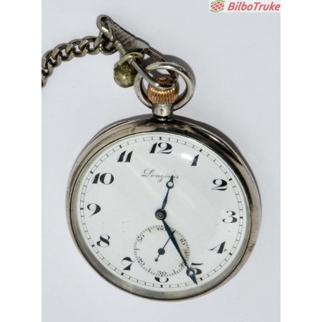 RELOJ DE BOLSILLO MECANICO LONGINES PLATA 900