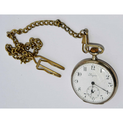 RELOJ DE BOLSILLO MECANICO LONGINES PLATA 800