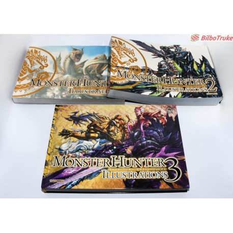 LIBRO MONSTER HUNTER ILLUSTRATIONS TOMOS I II Y III