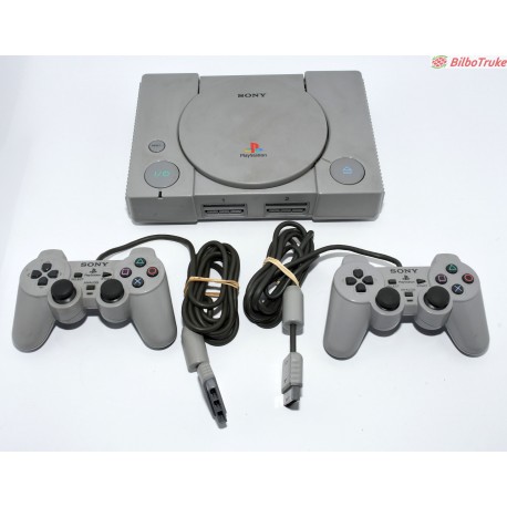 CONSOLA SONY PS1 CON 2 MANDOS Y CABLEADO