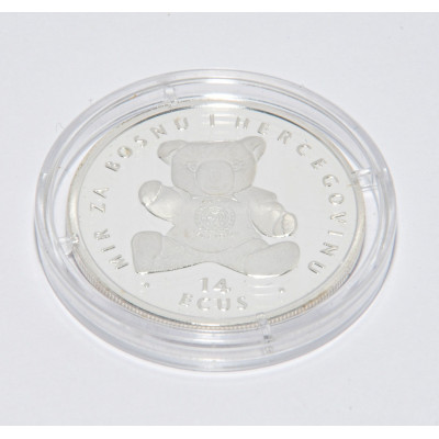MONEDA BOSNIA 14 ECUS 1994 PLATA TEDDY BEAR