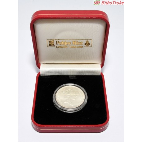 MONEDA GIBRALTAR 14 ECUS - 10 POUNDS 1992 PLATA