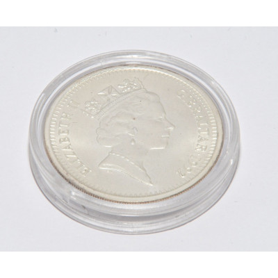 MONEDA GIBRALTAR 14 ECUS - 10 POUNDS 1992 PLATA
