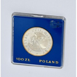 MONEDA 100 ZLOTY DE PLATA OLIMPIADAS XXII