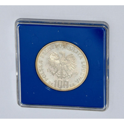 MONEDA 100 ZLOTY DE PLATA OLIMPIADAS XXII