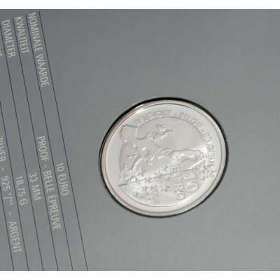 MONEDA 10 EUROS DE PLATA TINTIN 2004