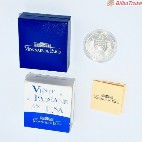 MONEDA EURO Y MEDIO DE PLATA VENTE LOUISIANE