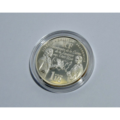 MONEDA EURO Y MEDIO DE PLATA VENTE LOUISIANE