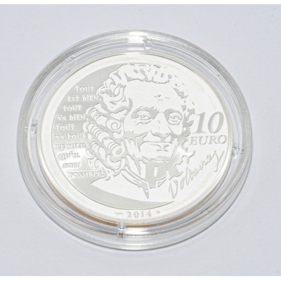 MONEDA CANDIDE VOLTAIRE 2014 10€ PLATA