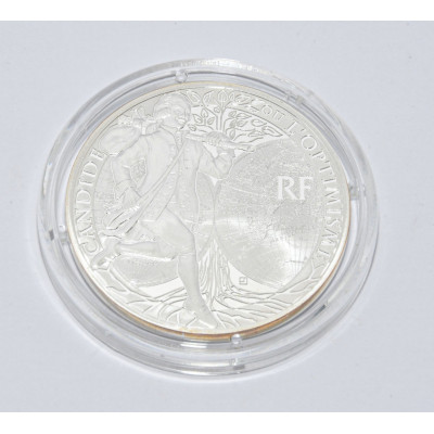 MONEDA CANDIDE VOLTAIRE 2014 10€ PLATA