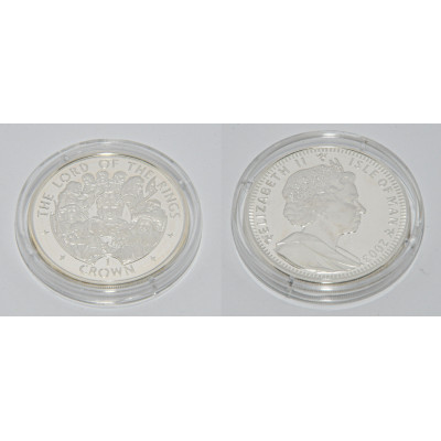 MONEDA ISLA DE MAN 1 CROWN EL SENOR DE LOS ANILLOS PLATA