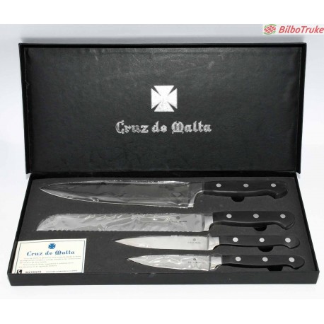 SET X4 CUCHILLOS DE COCINA CRUZ DE MALTA