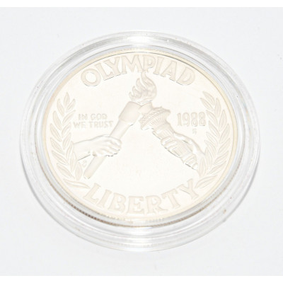 MONEDA 1 DOLAR PLATA OLIMPIADA 1988