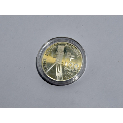 MONEDA 100 FRANCOS CHAPLIN 1994