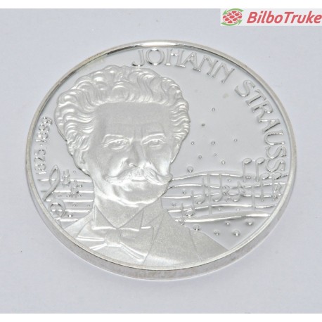 MONEDA 25 ECUS 1995 JOHANN STRAUSS PLATA