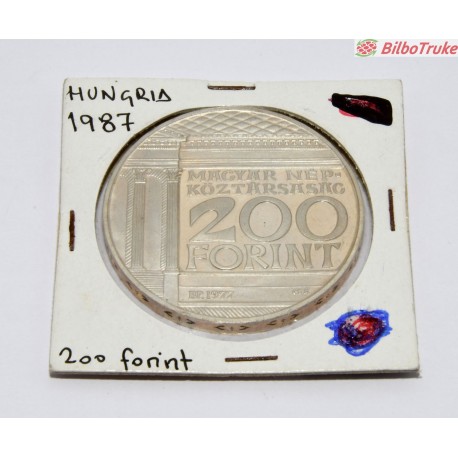 MONEDA 200 FLORINES 1987 HUNGRIA