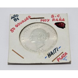 MONEDA 50 GOURDES 1981 PLATA