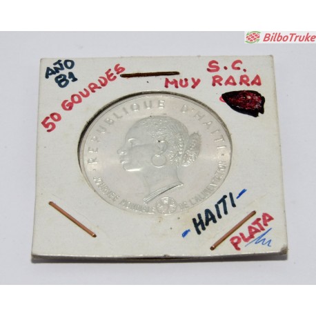 MONEDA 50 GOURDES 1981 PLATA