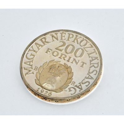 MONEDA 200 FLORIN HUNGARO 1976 PLATA