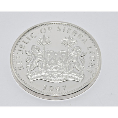 MONEDA 10 DOLAR 1997 MADRE TERESA DIANA DE GALES PLATA