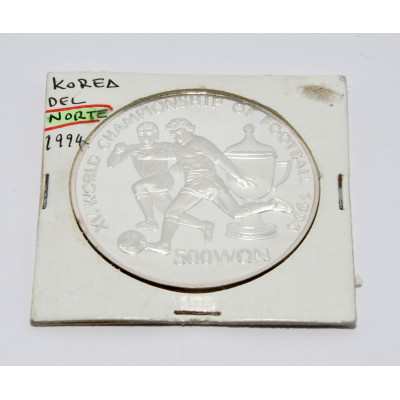 MONEDA 500WON COREA DEL NORTE MUNDIAL 1994 PLATA 999