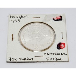 MONEDA 750 FORINT 1998 CAMPEONATO FUTBOL PLATA