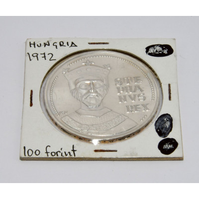 MONEDA 100 FORINT 1972 HUNGRIA PLATA