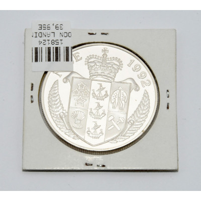 MONEDA 10 DOLARES MOON LANDING LUNA 9 1992 PLATA