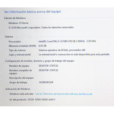 PC PORTATIL SONY VAIO SVE151E11M CORE I5 3210M 2.5GHZ 6RAM 500HDD