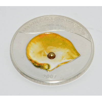 MONEDA PALAU 2007 5 DOLARES MARINE LIFE PROTECTION PINTADA MAXIMA