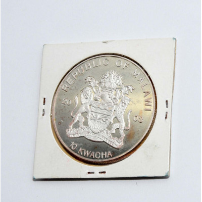 MONEDA 10 KWACHA 2003 JUAN PABLO II PLATA