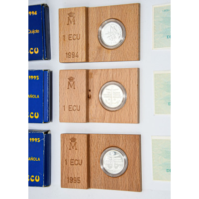 SET MONEDAS 1 ECU DE PLATA