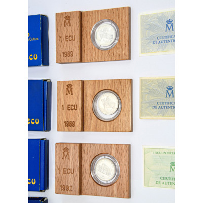 SET MONEDAS 1 ECU DE PLATA