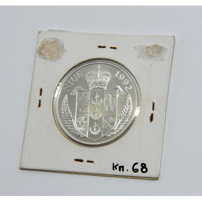 MONEDA 5 DOLARES 1ST MOON LANDING 1992 PLATA