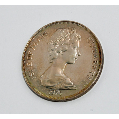 MONEDA 1 CORONA CHURCHILL 1974 PLATA