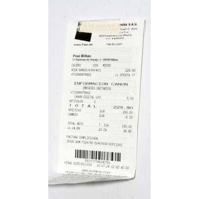 PORTATIL 14p ACER ASPIRE 1 A114 / CELERON N4500 1.1GHz / 60GB SSD / 4GB RAM