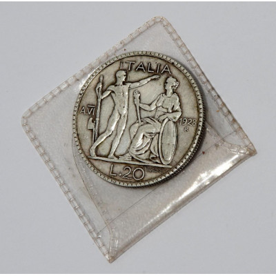 MONEDA 20 LIRAS 1928 PLATA