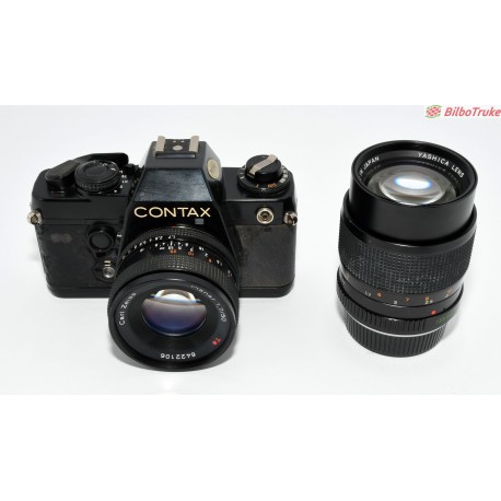 CAMARA ANALÓGICA CONTAX 139 QUARTZ + PLANAR 50MM 1.7 + YASHICA 135MM 2.8