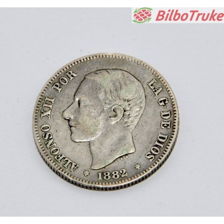 MONEDA 2 PESETAS 1882