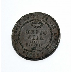 MONEDA MEDIO REAL 1853