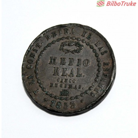 MONEDA MEDIO REAL 1853