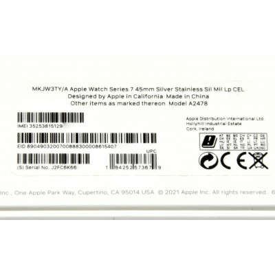 APPLE WATCH SERIES 7 45MM STEEL LTE PLATA SIN CORREA