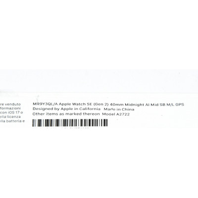 APPLE WATCH SERIES SE 2 40MM ALU GPS NEGRO