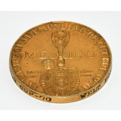 MEDALLA MUNDIAL MEXICO 70 PLATA (48.13G) DORADA