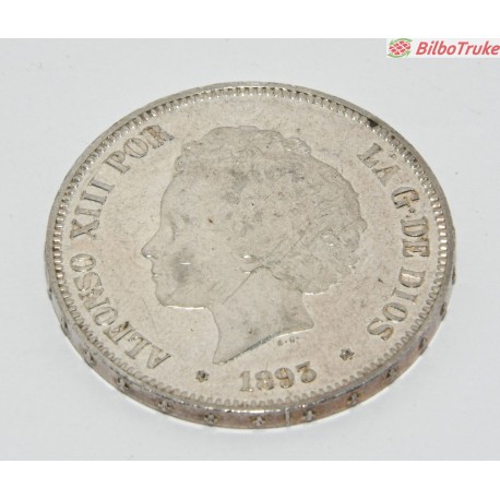 MONEDA 5 PESETAS 1893 (ESTRELLA 93)