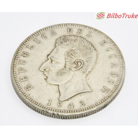 MONEDA ECUADOR 5 SUCRE 1943