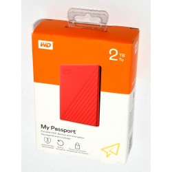 DISCO DURO EXTERNO WD MY PASSPORT 2TB ROJO PRECINTADO